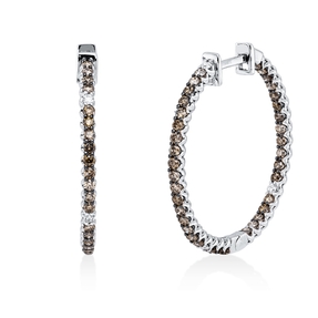 Creolen 750 Weißgold 80 Diamanten 1,29ct 27,6x2mm Fassung teils schwarz rhodiniert Creolen 750 Weißgold 80 Diamanten 1,29ct 27,6x2mm Fassung teils schwarz rhodiniert