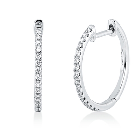 Creolen aus 750 Gold Weißgold 36 Brillanten 0,25ct TW-SI 17,5x1,4mm