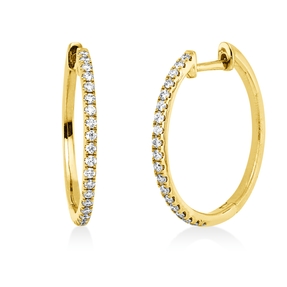 Creolen aus 750 Gold Gelbgold 42 Brillanten 0,29ct TW-SI 20,2x1,4mm