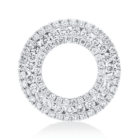 Anhänger Kreis aus 750 Weißgold 85 Brillanten 0,84ct TW-SI Ø16,8mm