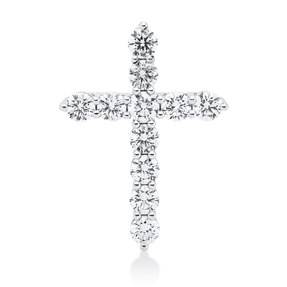 Anhänger Kreuz aus 750 Weißgold 11 Brillanten 1,58ct TW-SI 26x18,8mm
