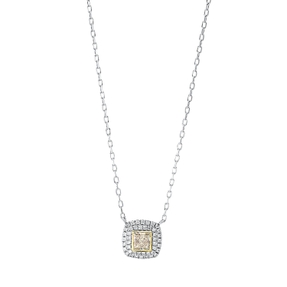 Collier aus 750 Gold gelb/weiß 45 Diamanten 0,38ct L:45,7cm