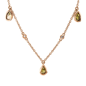 Collier aus 750 Gold Rotgold 6 Brillanten 0,07ct I-SI/PI L:45,7cm
