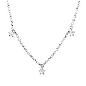 Collier aus 585 Gold Weißgold 9 Brillanten 0,46ct TW-SI L:45,7cm