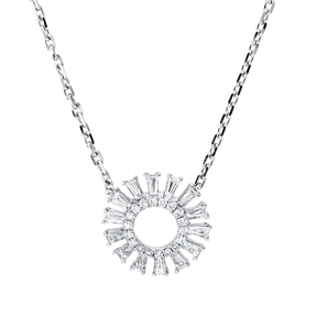 Collier Kreis aus 585 Gold Weißgold 32 Diamanten 0,45ct L:43,2cm