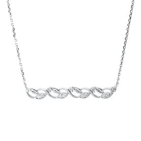 Collier aus 750 Gold Weißgold 13 Brillanten 0,21ct TW-SI/PI L:46cm