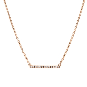 Collier aus 750 Gold Rotgold 13 Brillanten 0,06ct TW-VSI/SI L:46cm