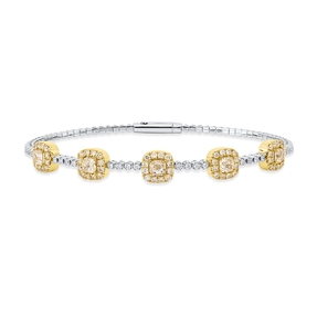 Armreif aus 950 Gold gelb 89 Diamanten 2,44ct TW-SI 50x60mm