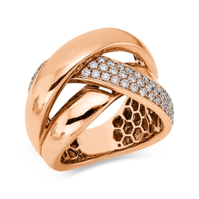 Ring aus 750 Gold Rotgold 68 Brillanten 0,71ct TW-SI B:15,1mm
