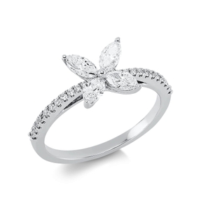 Ring aus 750 Gold Weißgold 26 Diamanten 0,62ct B:7,9mm