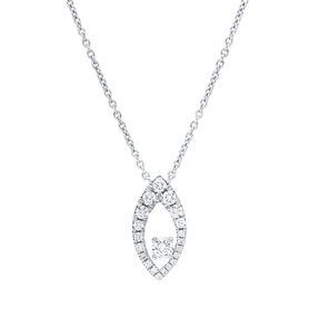 Collier aus 750 Gold Weißgold 23 Brillanten 0,36ct TW-VSI L:45cm