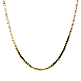 Collier aus 750 Gold Gelbgold 81 Brillanten 2,74ct TW-SI L:66cm