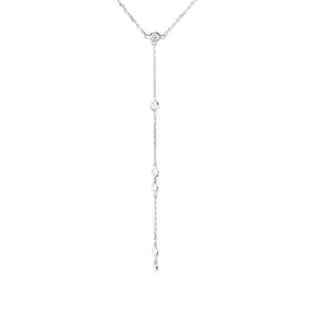 Collier aus 750 Gold Weißgold 8 Brillanten 0,59ct TW-SI L:42cm