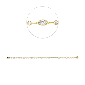 Armband aus 750 Gold gelb/weiß 28 Diamanten 2,49ct TW-VSI B:4,3mm L:18cm Zarge