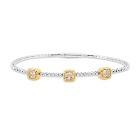 Armreif aus 950 Gold gelb 27 Diamanten 1,71ct 50x60mm