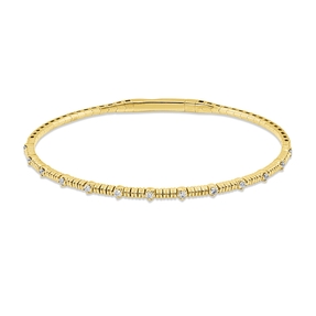 Armreif aus 750 Gold Gelbgold 13 Brillanten 0,18ct TW-PI 47x54mm