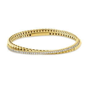 Armreif aus 750 Gold Gelbgold 50 Brillanten 0,7ct TW-PI 46x56mm