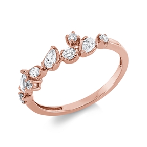 Ring aus 750 Gold Rotgold 9 Diamanten 0,35ct TW-SI B:5mm