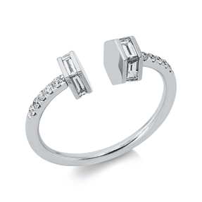 Ring aus 750 Gold Weißgold 22 Diamanten 0,67ct TW-SI B:6,6mm