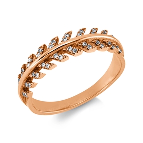 Ring aus 750 Gold Rotgold 40 Brillanten 0,11ct TW-SI B:4,6mm