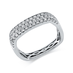 Pavé Ring aus 750 Gold Weißgold 50 Brillanten 0,46ct W-SI B:4,8mm