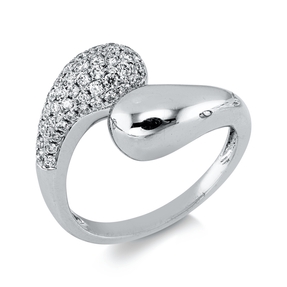 Ring aus 750 Gold Weißgold 50 Brillanten 0,35ct W-SI B:12,7mm