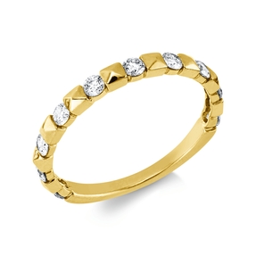 Ring aus 750 Gold Gelbgold 10 Brillanten 0,41ct W-SI B:2,2mm