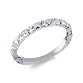 Ring aus 750 Gold Weißgold 10 Brillanten 0,5ct W-SI B:2,4mm