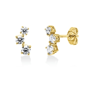 Ohrstecker aus 585 Gold Gelbgold 6 Diamanten 0,74ct W-SI 10,3x5,2mm