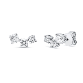 Ohrstecker aus 585 Gold Weißgold 6 Diamanten 0,74ct W-SI 10,3x5,2mm