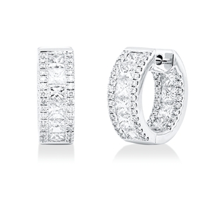 Creolen aus 750 Gold Weißgold 118 Diamanten 2,6ct F-VSI 15,4x4,5mm