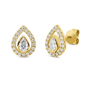 Ohrstecker aus 585 Gold Gelbgold 38 Diamanten 0,75ct 35,5x33mm