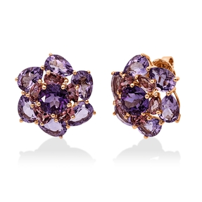 Ohrstecker aus 750 Gold Rotgold 24 Amethyste 12,4ct pink 19x17,7mm