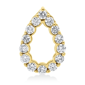 Anhänger Tropfen aus 585 Gold Gelbgold 14 Brillanten 0,7ct W-SI 16x11,2mm
