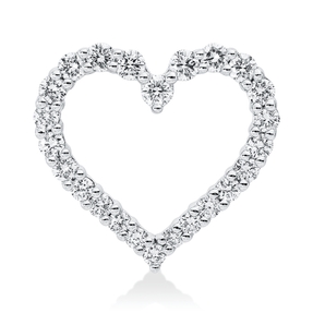 Anhänger Herz aus 585 Weißgold 24 Brillanten 0,76ct W-SI 17,3x18,5mm