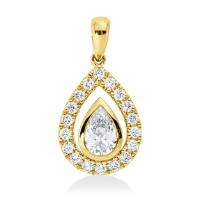 Anhänger aus 585 Gold Gelbgold 19 Diamanten 0,45ct 17,4x9,5mm mit Öse