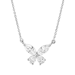 Collier aus 750 Gold Weißgold 4 Diamanten 0,46ct TW-VSI/SI L:45cm