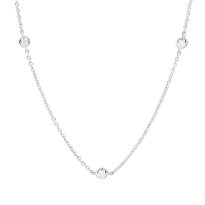 Collier aus 750 Gold Weißgold 10 Brillanten 0,18ct TW-VSI L:50cm
