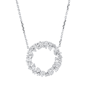 Collier aus 750 Gold Weißgold 33 Diamanten 1,53ct TW-VSI L:45,7cm