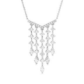 Collier aus 750 Gold Weißgold 39 Diamanten 1,4ct TW-SI L:45cm
