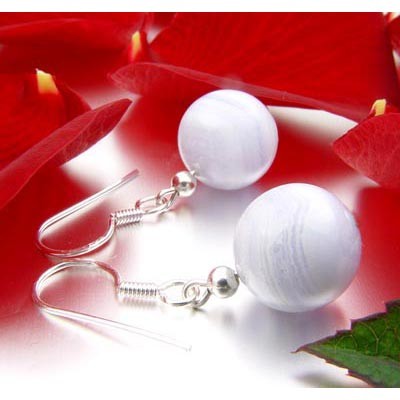 Ohrhänger aus Chalcedon und 925 Silber