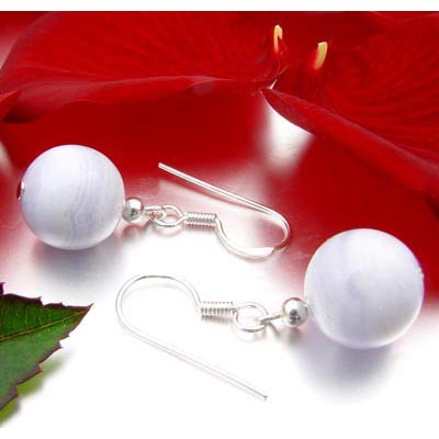 Ohrhänger aus Chalcedon und 925 Silber