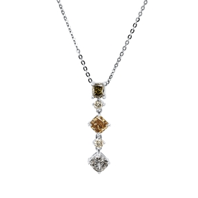 Collier aus 750 Gold Weißgold 5 Diamanten 1,36ct L:43,2cm