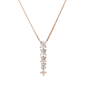 Collier aus 750 Gold Rotgold 20 Brillanten 0,86ct I-SI L:45,7cm