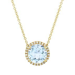 Collier aus 750 Gelbgold Topas 3,7ct skyblue 26 Brillanten 0,15ct TW-SI L:43,2cm