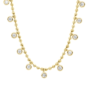 Collier aus 750 Gold Gelbgold 11 Brillanten 0,66ct TW-VSI L:42cm