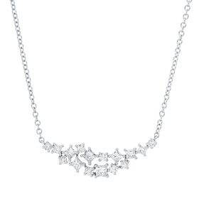 Necklace in 585 white gold with 16 diamonds 0.87 ct W-SI, length: 45 cm