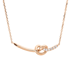 Collier aus 750 Gold Rotgold 6 Brillanten 0,07ct TW-SI L:43,2cm