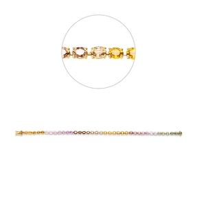 Armband aus 750 Gold Gelbgold 39 Saphire 7,8ct mehrfarbig L:17,5cm