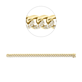 Armband aus 750 Gold Gelbgold 343 Brillanten 2,85ct W-PI B:8,3mm L:17,8cm